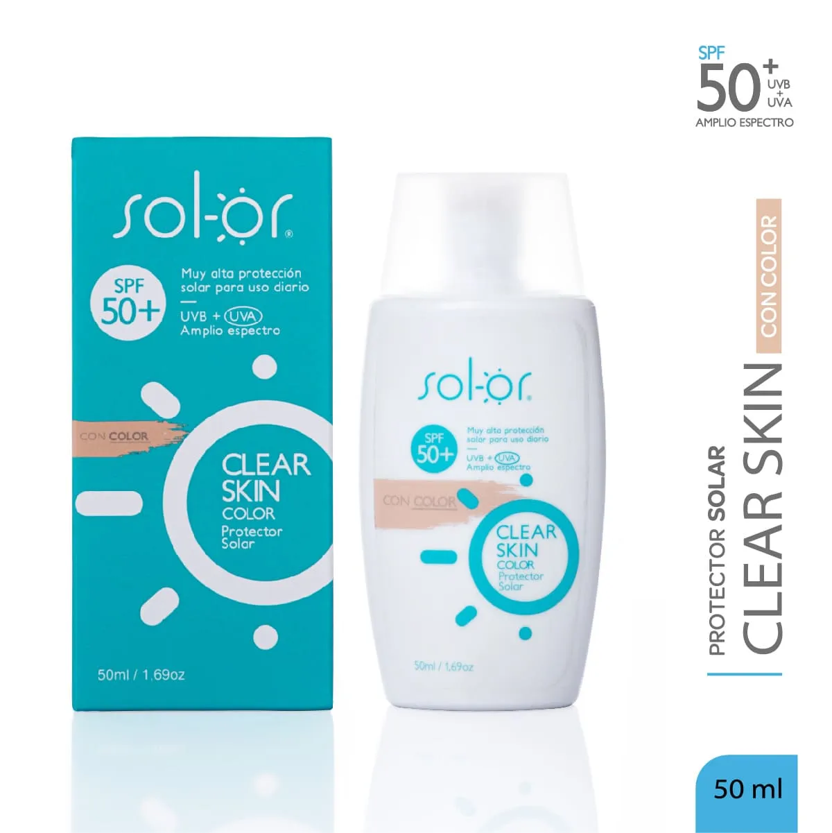LEVISME SOLAR 50 CLEAR SKIN CON COLOR