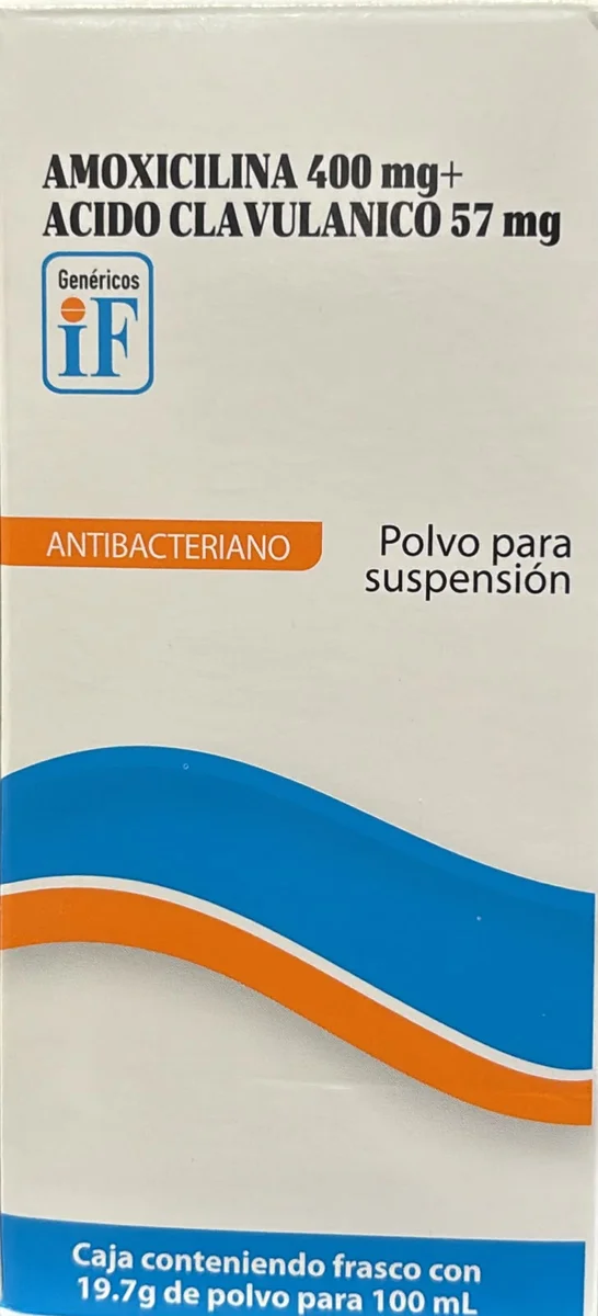 AMOXICILINA 400MG + ACIDO CLAVULANICO 57MG