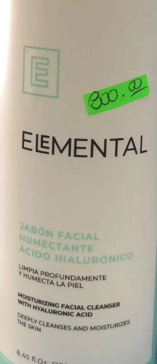 ELEMENTAL JABON FACIAL ILUMINADOR ACIDO HIALURONICO